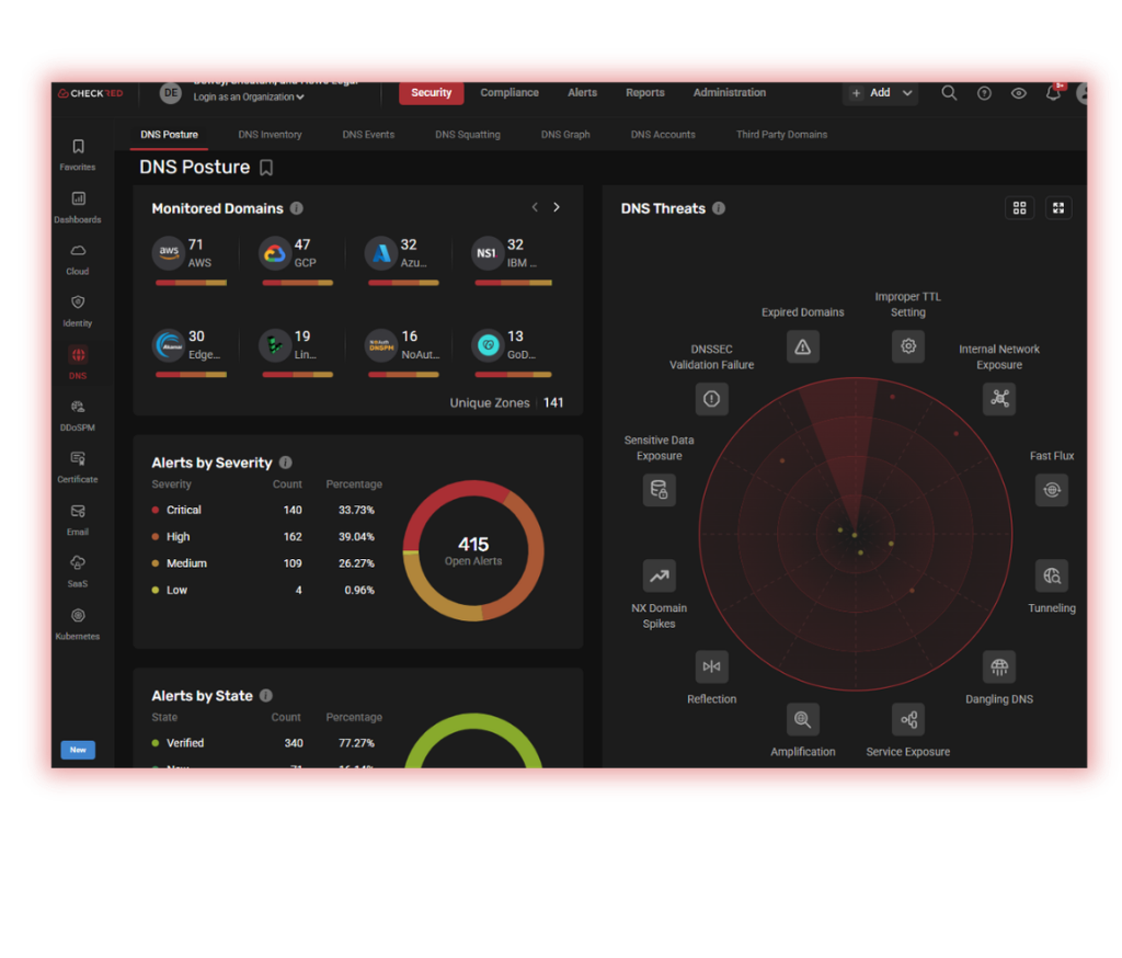 DNS Posture Management dashboard